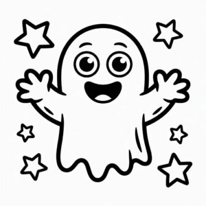Lief spookje kleurplaat gratis