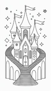 Magisch kasteel kleurplaat