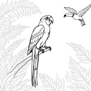 Papagei im Regenwald Malvorlagen zum Drucken