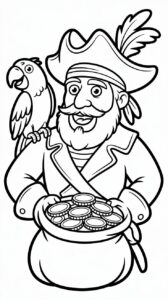 Piratenpapagei Ausmalbilder kostenlos zum Drucken