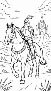 Ridder op weg naar het kasteel