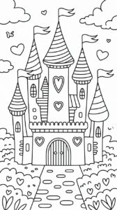 Romantisch kasteel kleurplaat