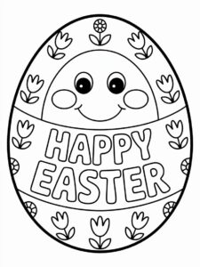 Coloriage œuf de Pâques mignon