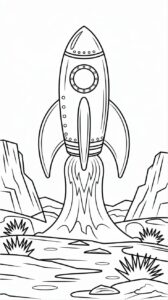 desenho colorir foguete