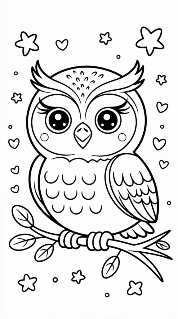 hibou facile à dessiner