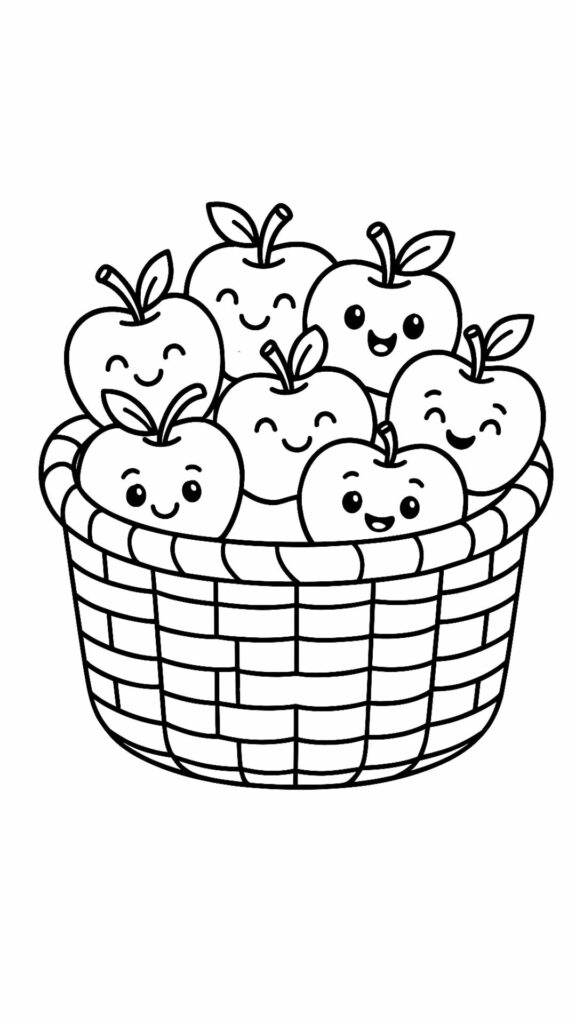 kostenlose malvorlage apfel