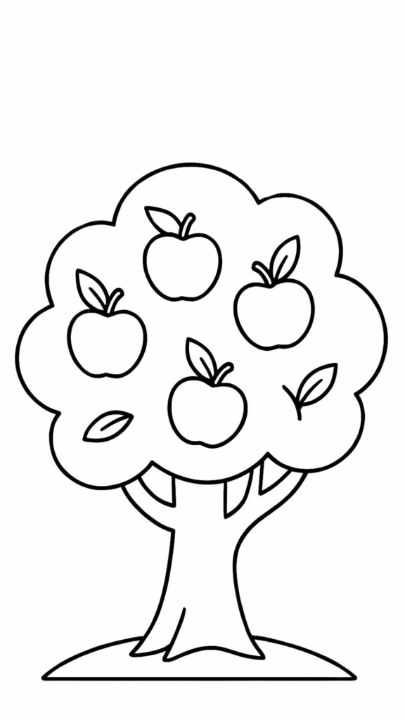 apfel ausmalbild einfach