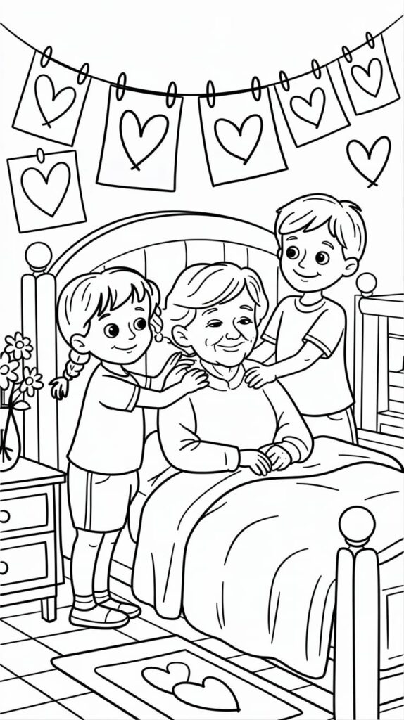 beterschap kleurplaten oma