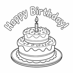 hoe teken je een verjaardags taart