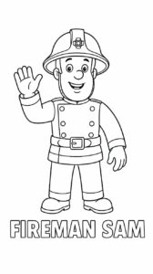 sam il pompiere da colorare