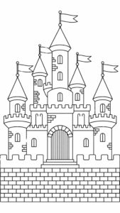 middeleeuws kasteel tekenen