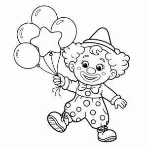 clown gezicht kleurplaat