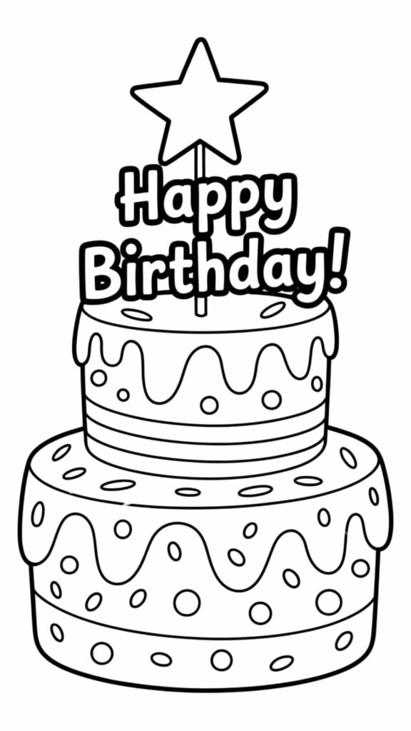 verjaardag tekening taart