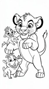 kleurplaat lion king simba