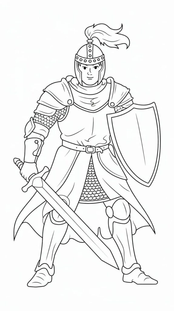 coloriage chevalier maternelle