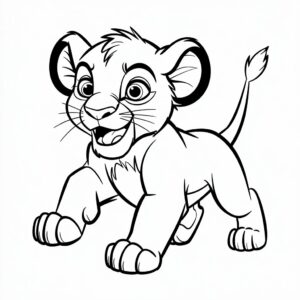 kleurplaat simba leeuwenkoning