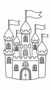 kleurplaat kasteel disney