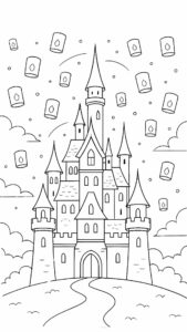 kleurplaten rapunzel kasteel