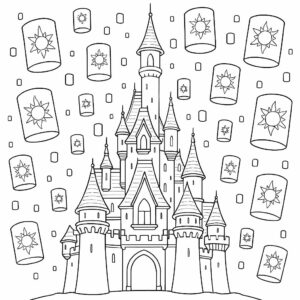 kleurplaat rapunzel kasteel