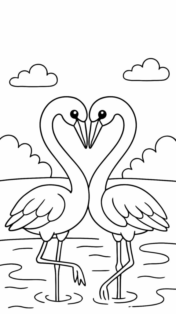 Dibujo de la cabeza de un flamenco