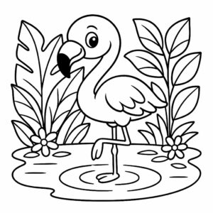 Dibujo de flamenco para niños