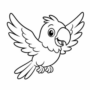 kanatlarını açmış papağan boyama