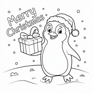 kerst pinguin tekenen