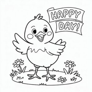 kip kleurplaat peuters