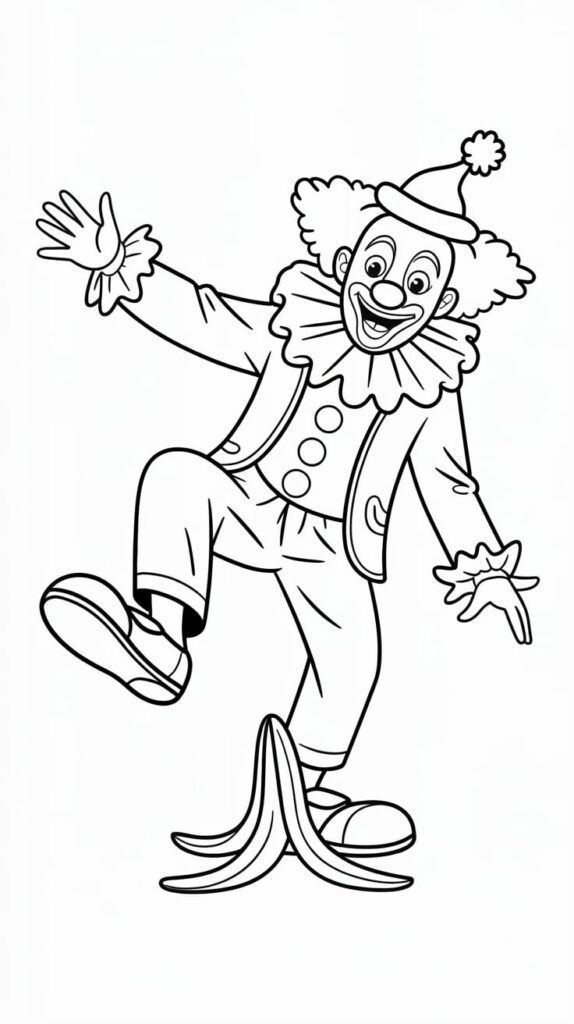 kleurplaat carnaval clown