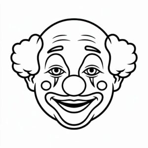 kleurplaat clown gezicht
