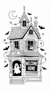 kleurplaat halloween spook