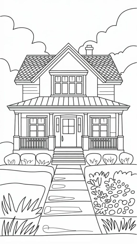 kleurplaat huis
