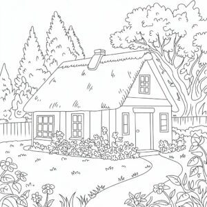 kleurplaat huis moeilijk