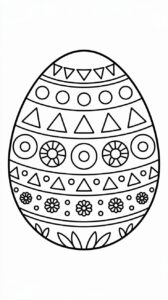 Gran página para colorear de huevo de Pascua