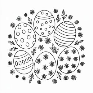 printable coloring pages of easter eggs