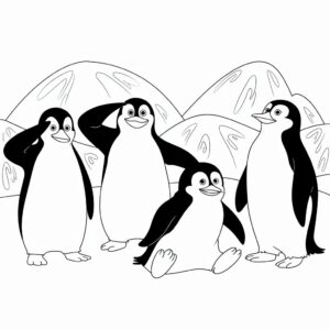 kleurplaat pinguins van madagascar