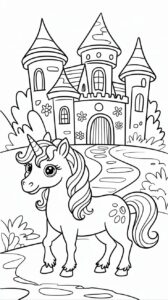kleurplaat prinsessen eenhoorn