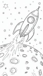 desenhos para colorir de foguete
