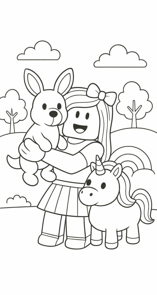 coloriage roblox fille à imprimer