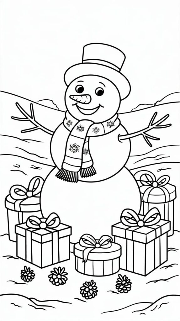 disegno pupazzo di neve sagoma