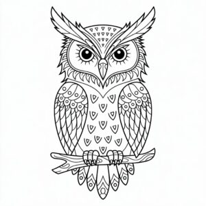 hibou à colorier