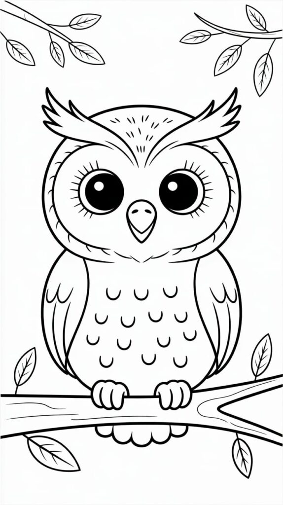 dessin de hibou facile