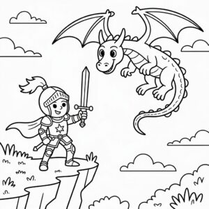 kleurplaten Ridder te paard