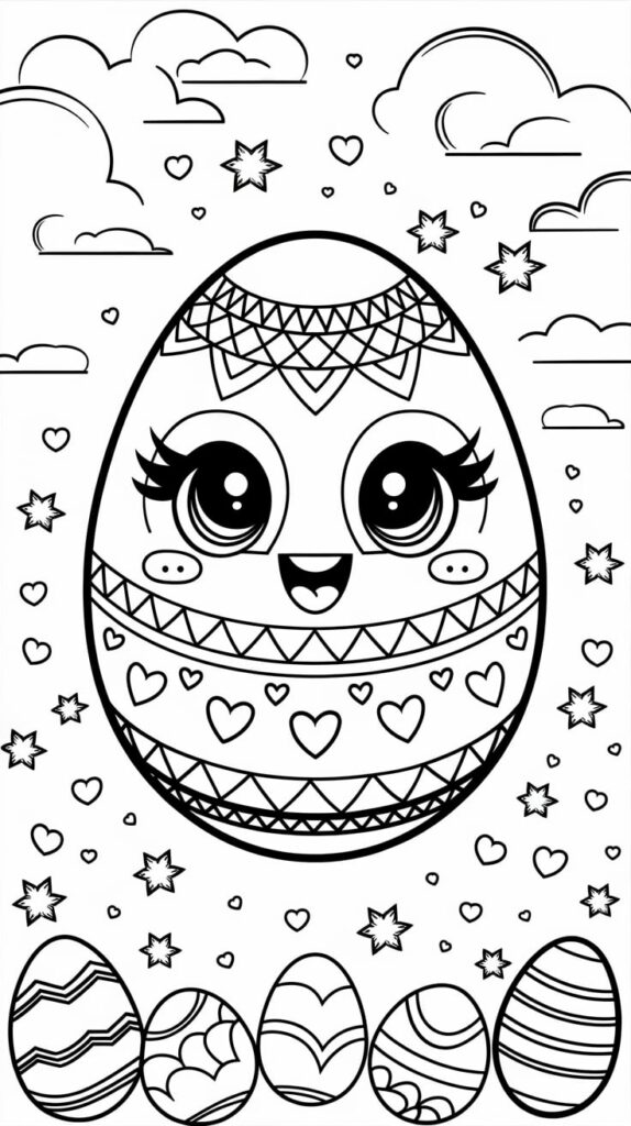 easter eggs to coloring pages