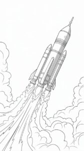desenhos de foguetes para colorir e imprimir