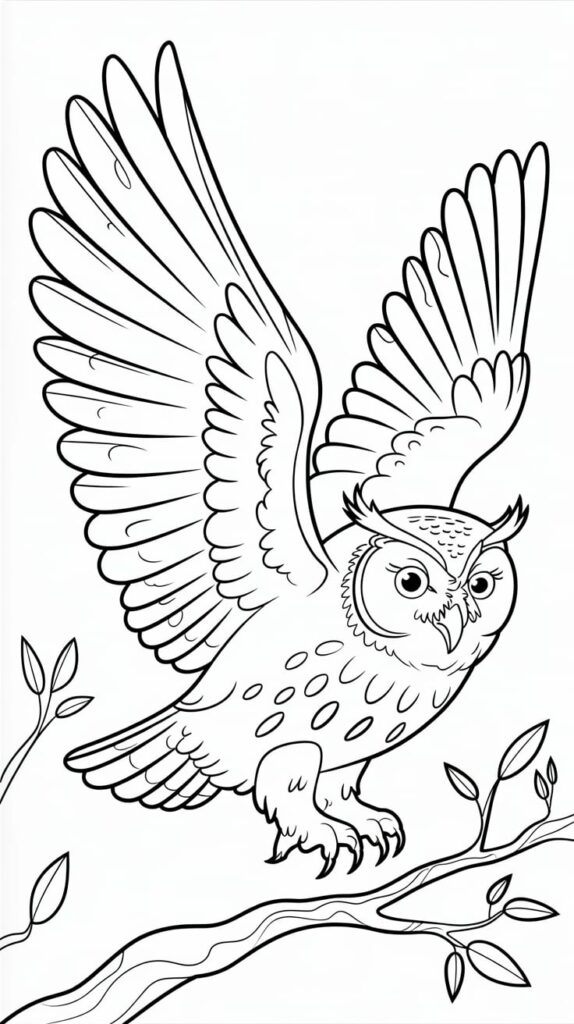 dessin hibou grand duc