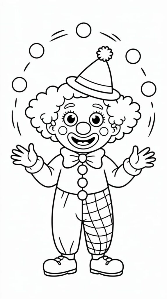 kleurplaten van clowns