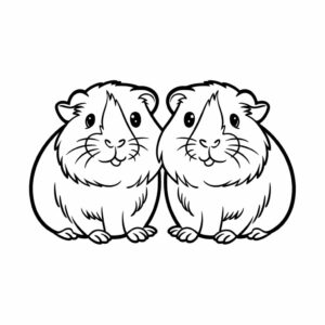 kleurplaat cavia schattig