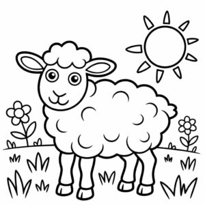 afbeelding kleurplaat schaap