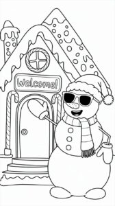 pupazzo di neve da colorare